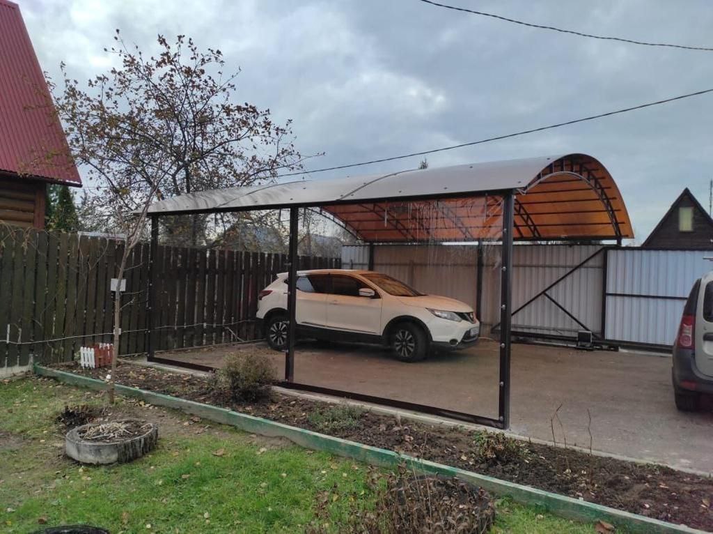 Прозрачные шторы ПВХ для навеса под автомобиль в Новокасторном